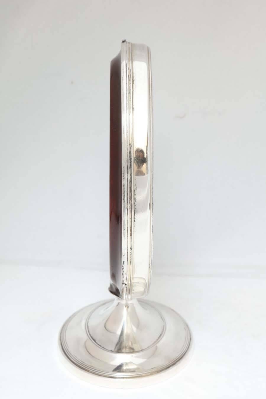 Art Deco Sterling Silver Mantel/Table Clock In Excellent Condition In New York, NY