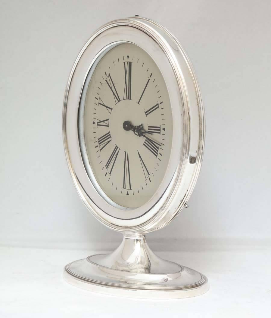 Art Deco Sterling Silver Mantel/Table Clock 4