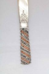 Rare Sterling Silver-Mounted Scottish Agate and Mother-Of Pearl Letter Opener