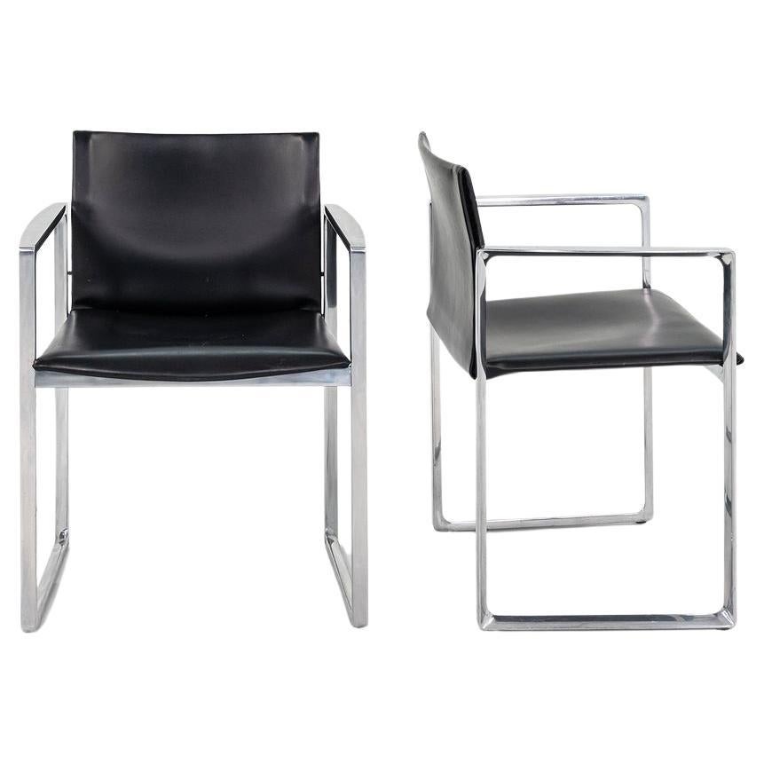 2010er Cassina 184 Eve Esszimmerstühle von Piero Lissoni aus Leder