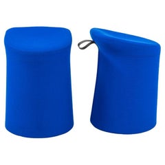 Sgabello basso Lilla 2.0 in tessuto blu reale di Patrick Norguet per Artifort, anni 2010