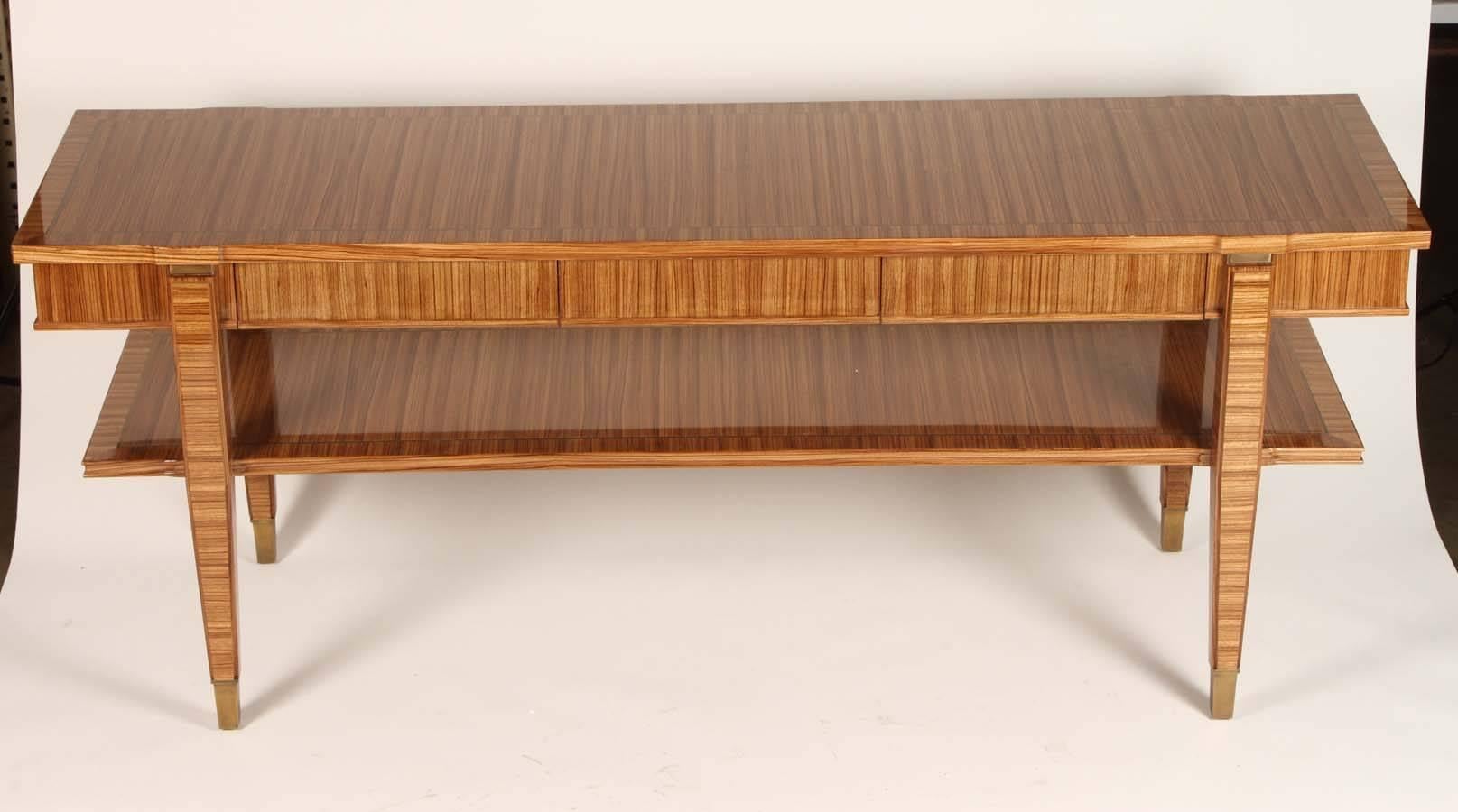 Zebra Wood Console For Sale 2