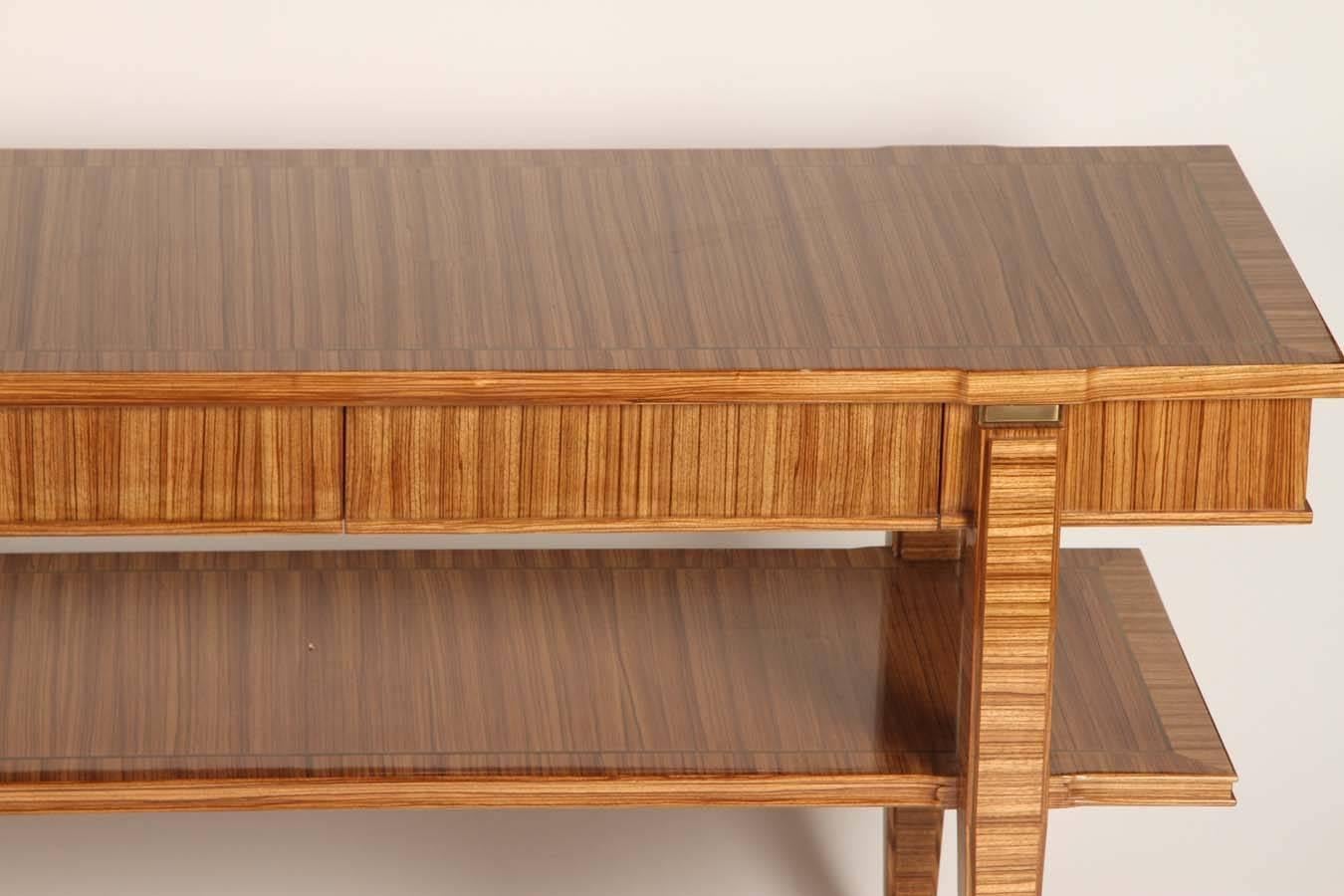 Zebra Wood Console For Sale 4