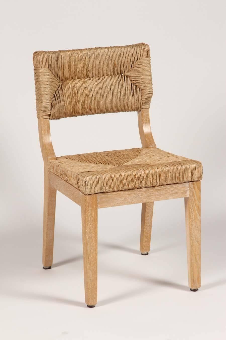 Set of Four Italian Dining Chairs with Rush Backs and Seats at 1stDibs