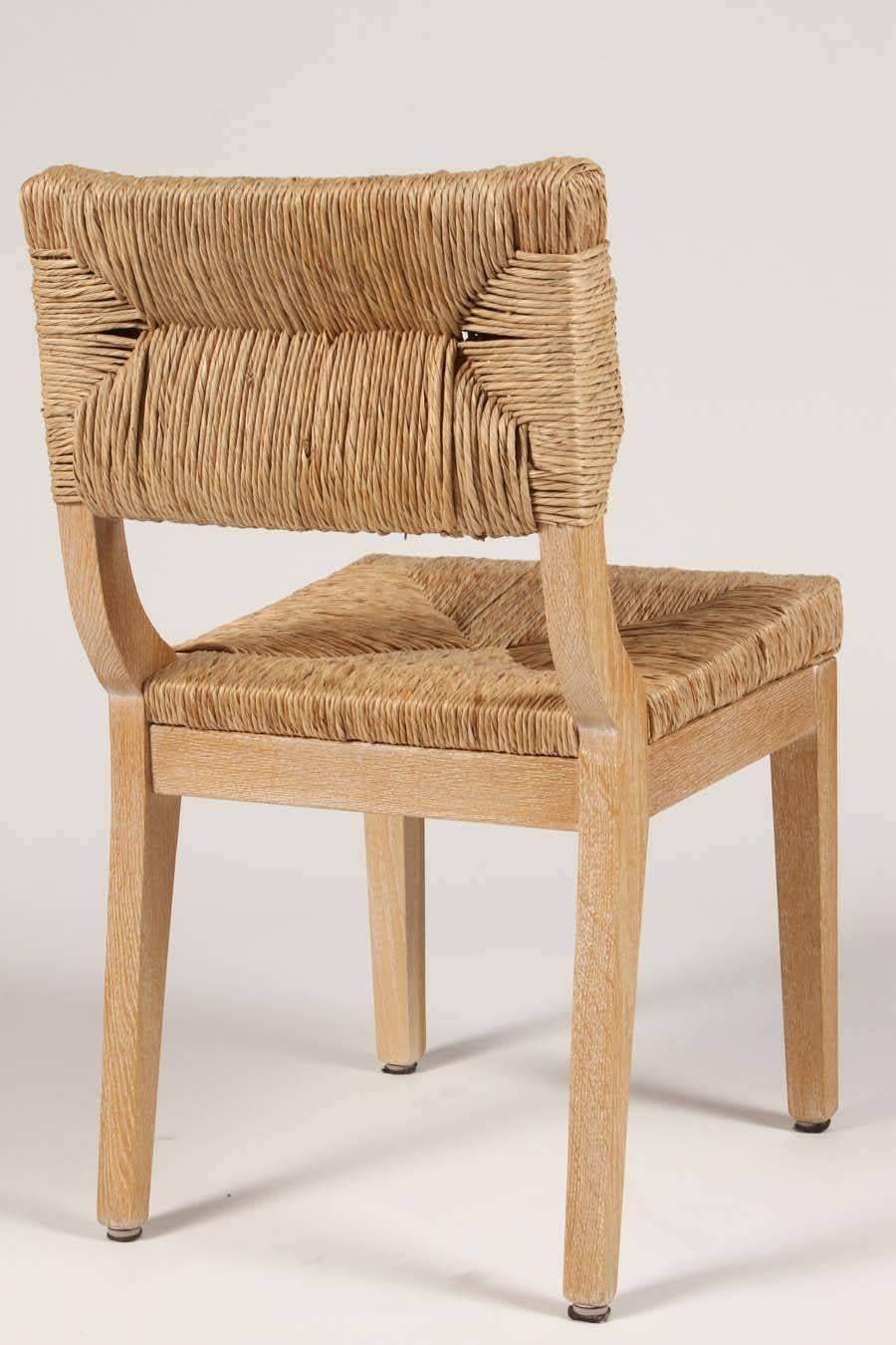 Set of Four Italian Dining Chairs with Rush Backs and Seats at 1stDibs