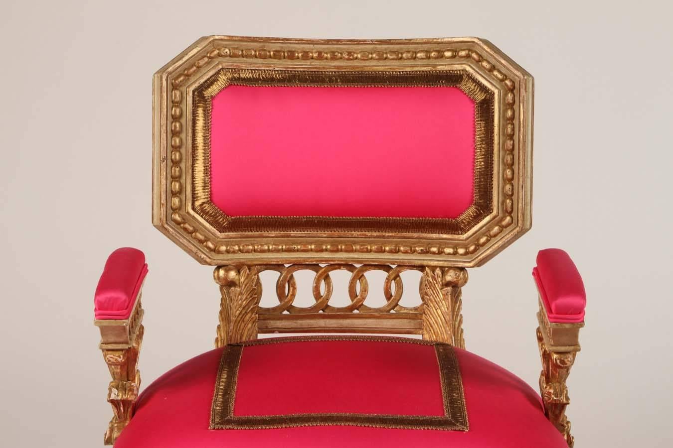 Pair of Baltic Style Giltwood Chairs For Sale 1