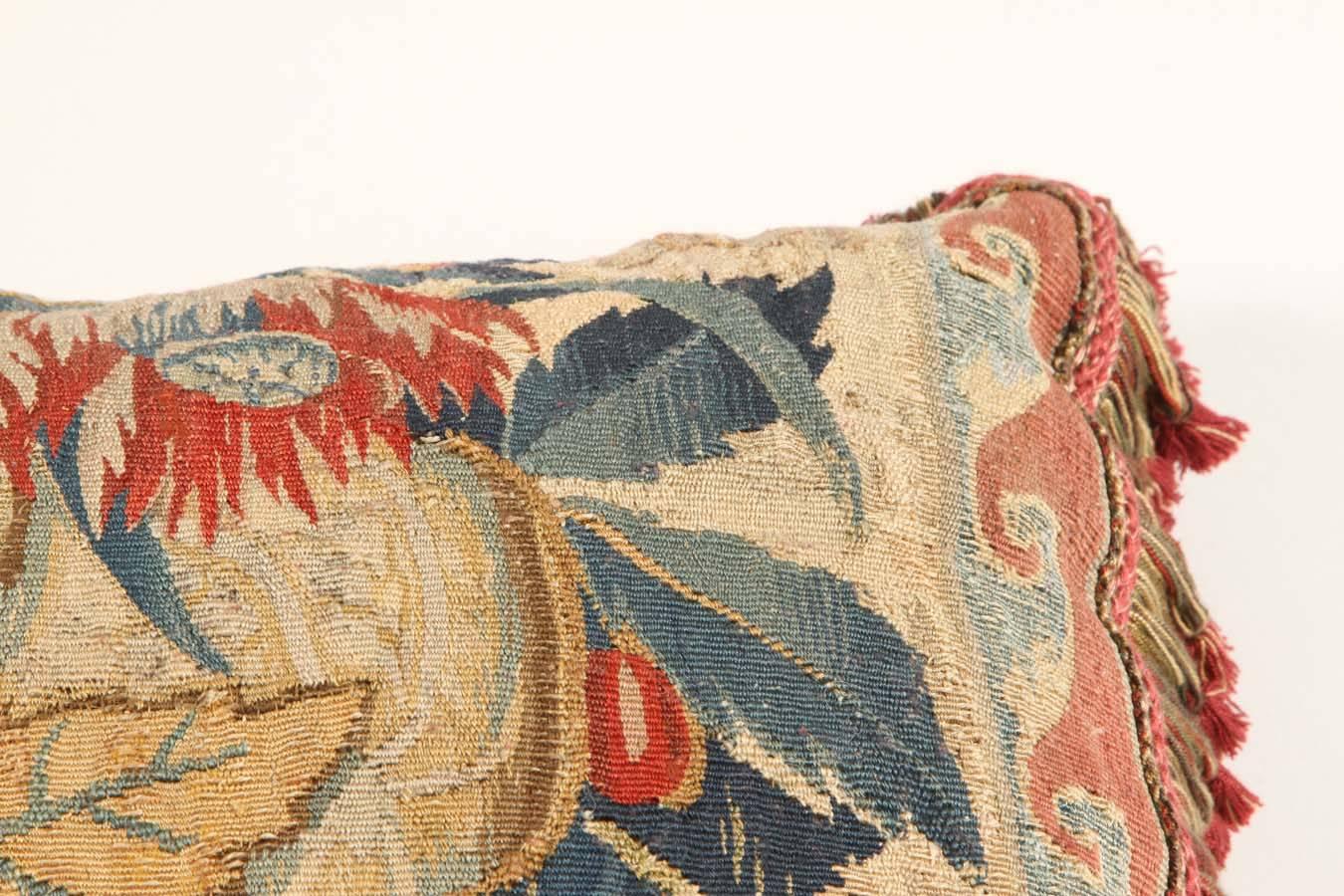 French Aubusson Tapestry Pillow