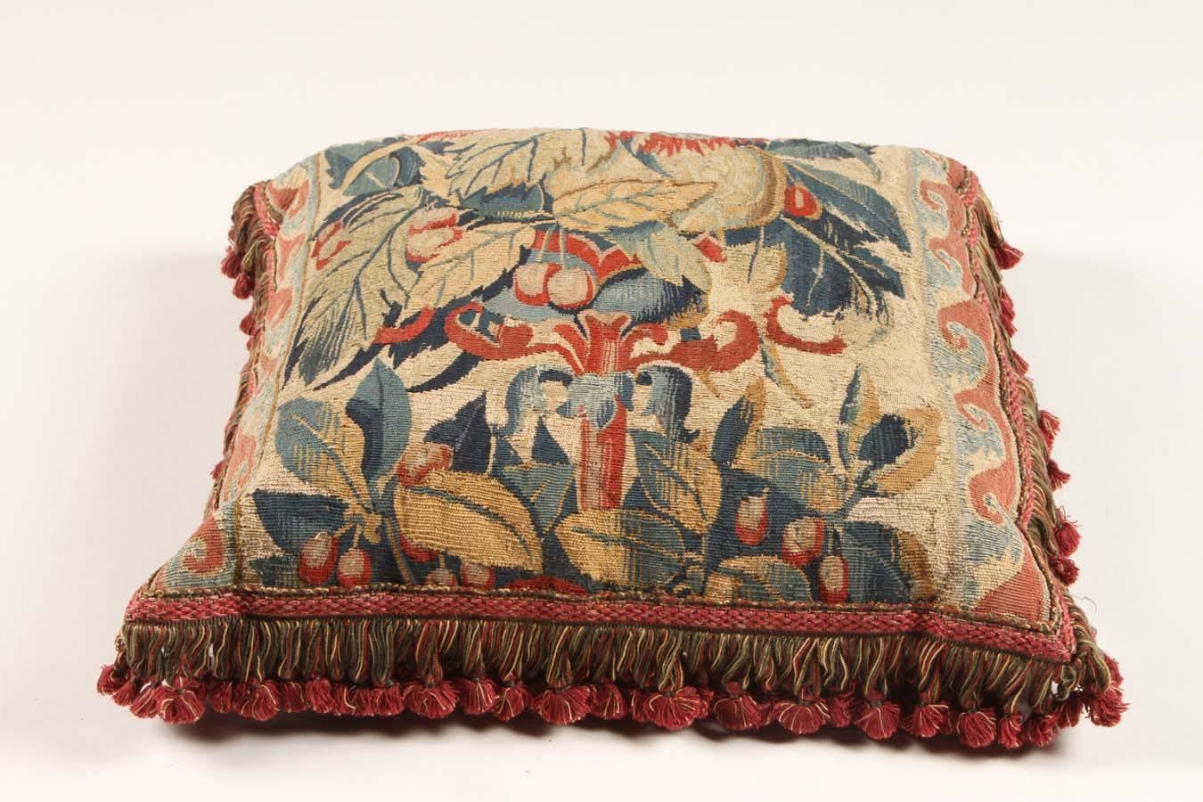 Aubusson Tapestry Pillow In Good Condition In Los Angeles, CA