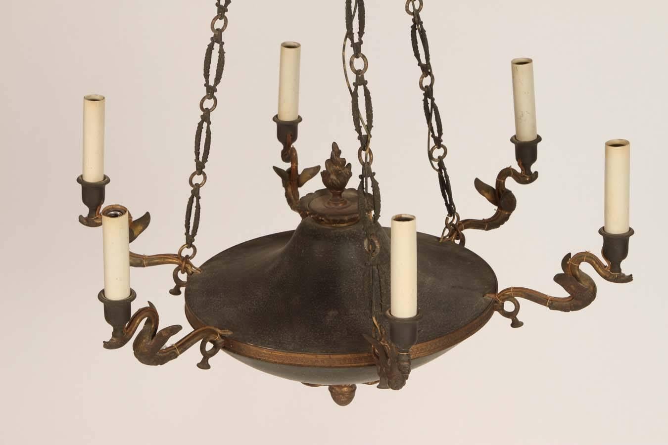 Bronze French Empire Style Chandelier For Sale 2