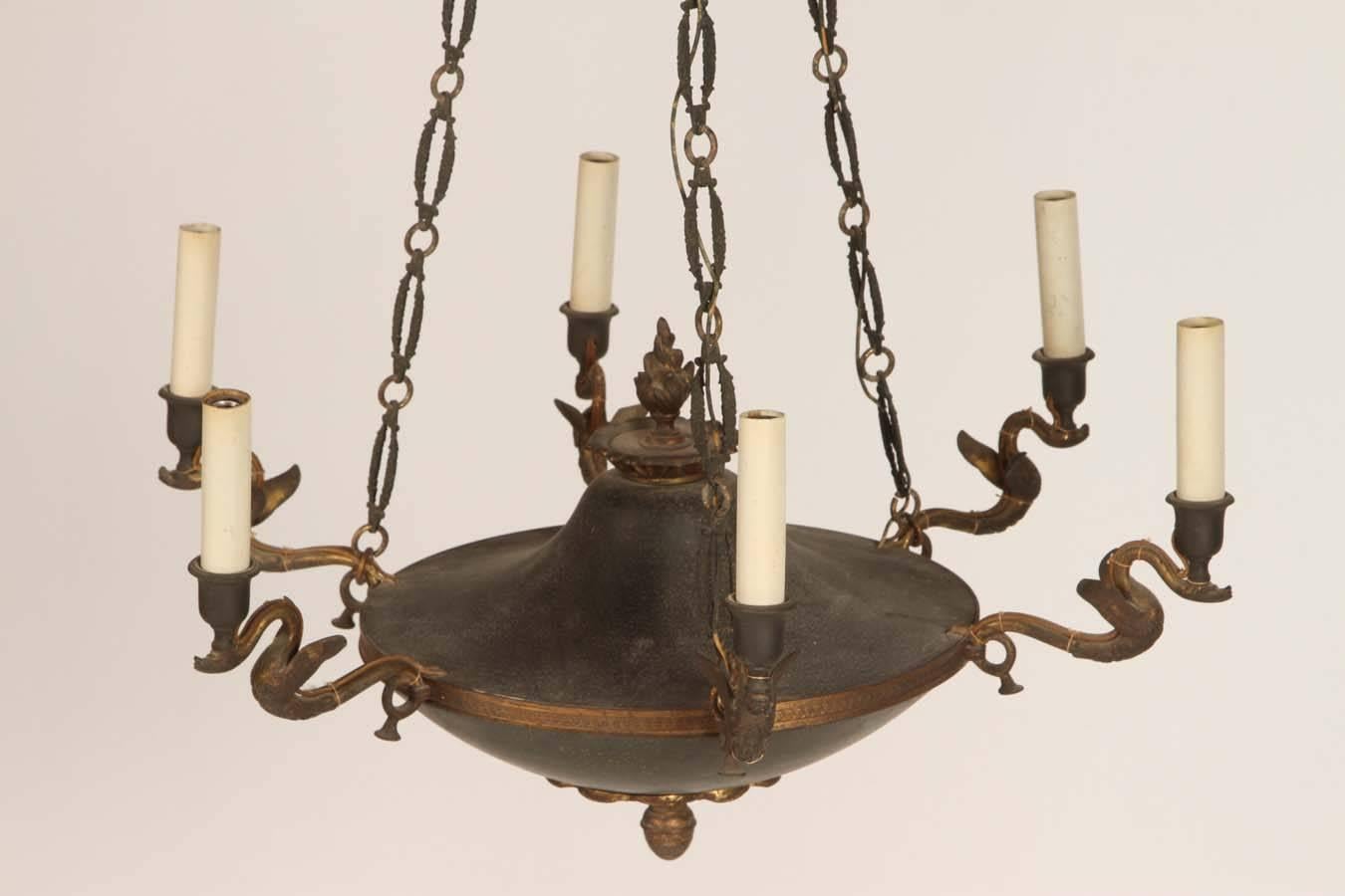 Bronze French Empire Style Chandelier For Sale 5