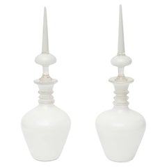 Paar italienische Glaskaraffen, Seguso, Murano, fein, Paar