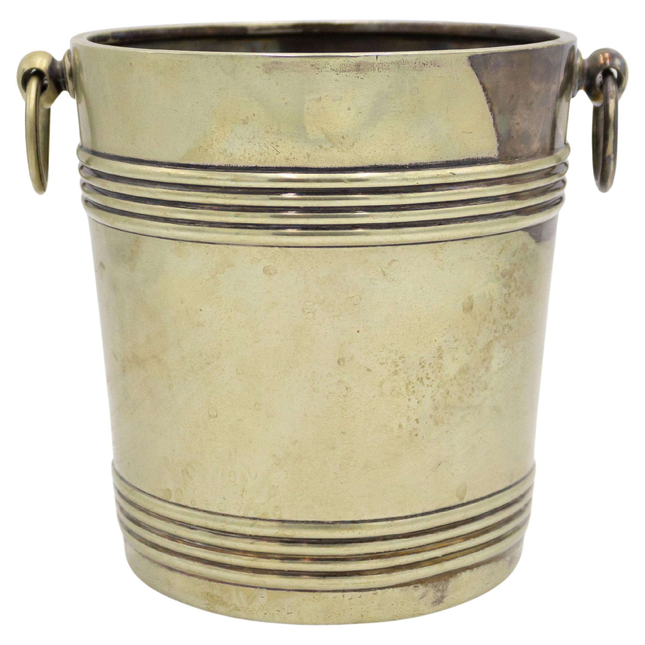 Art Deco Silver Plate Ice Bucket, Hand-Crafted, American, 1930-1940