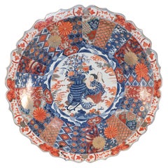 Chinese Guangcai Export Porcelain Orange Pattern Scalloped Centerpiece Bowl