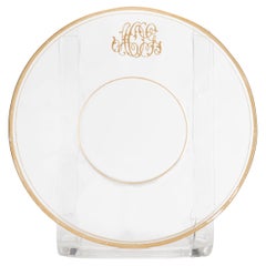 Set of 8 English Victorian Gilt Glass Plates