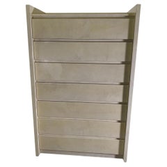 Raro Highboy americano moderno in pelle di capra, Semanier, Karl Springer