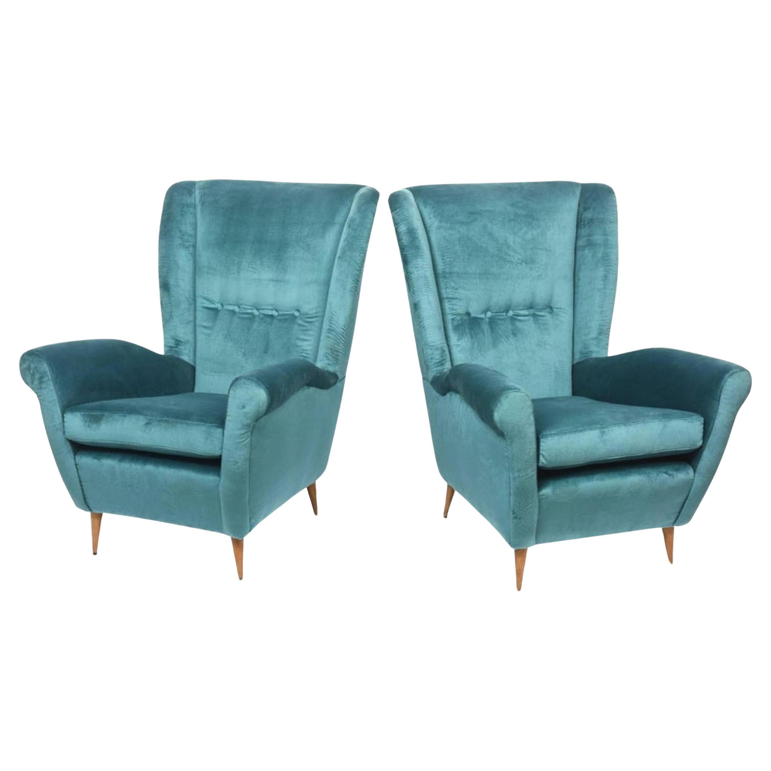 Coppia di poltrone Gio Ponti, modello 512, Italia