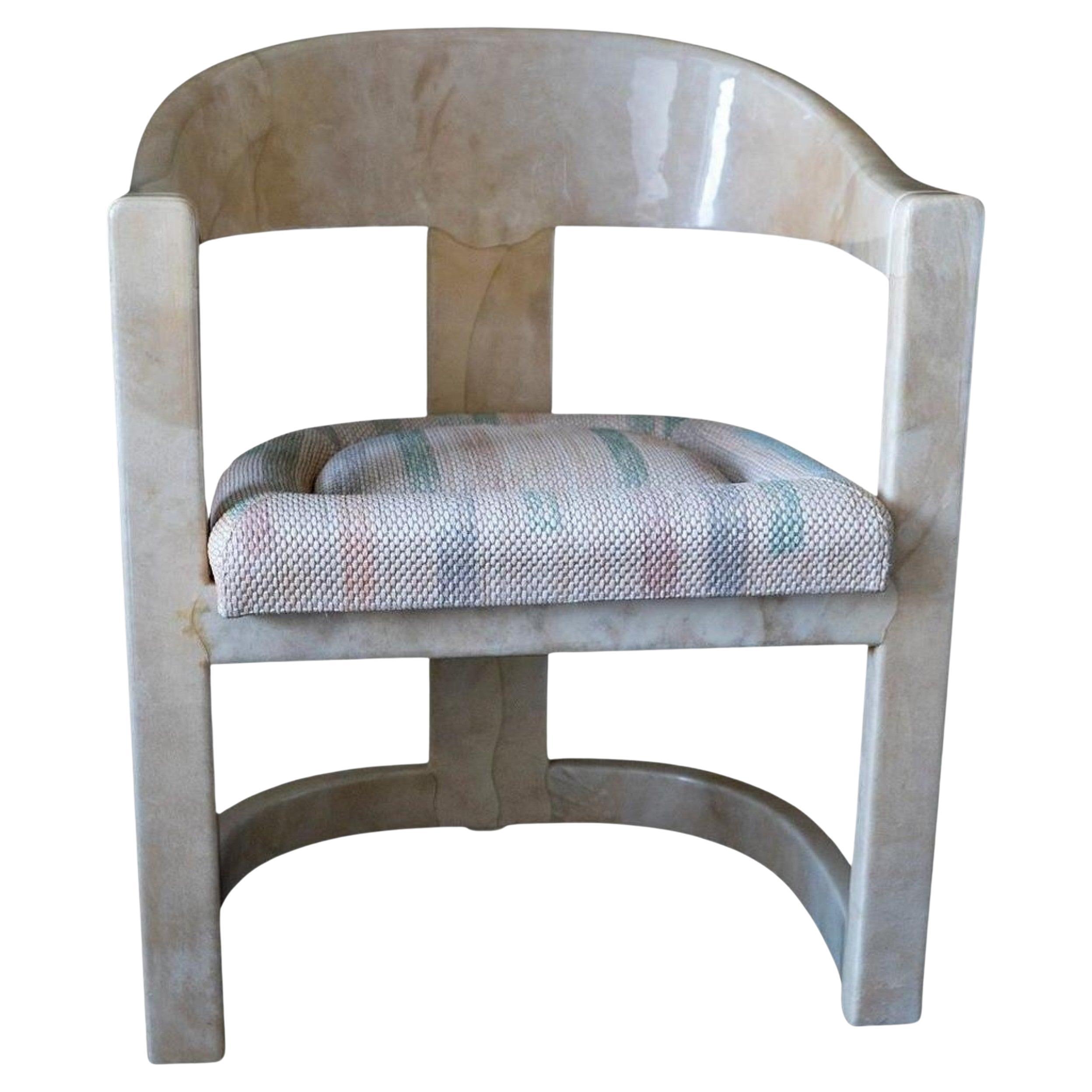 Chaises "Onassis" en peau de chèvre, Karl Springer