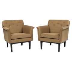 Edward Wormley for Dunbar Mid-Century Lounge Chairs, Ebonized Base