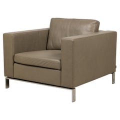 Walter Knoll Contemporary Gray Leather Arm Chair