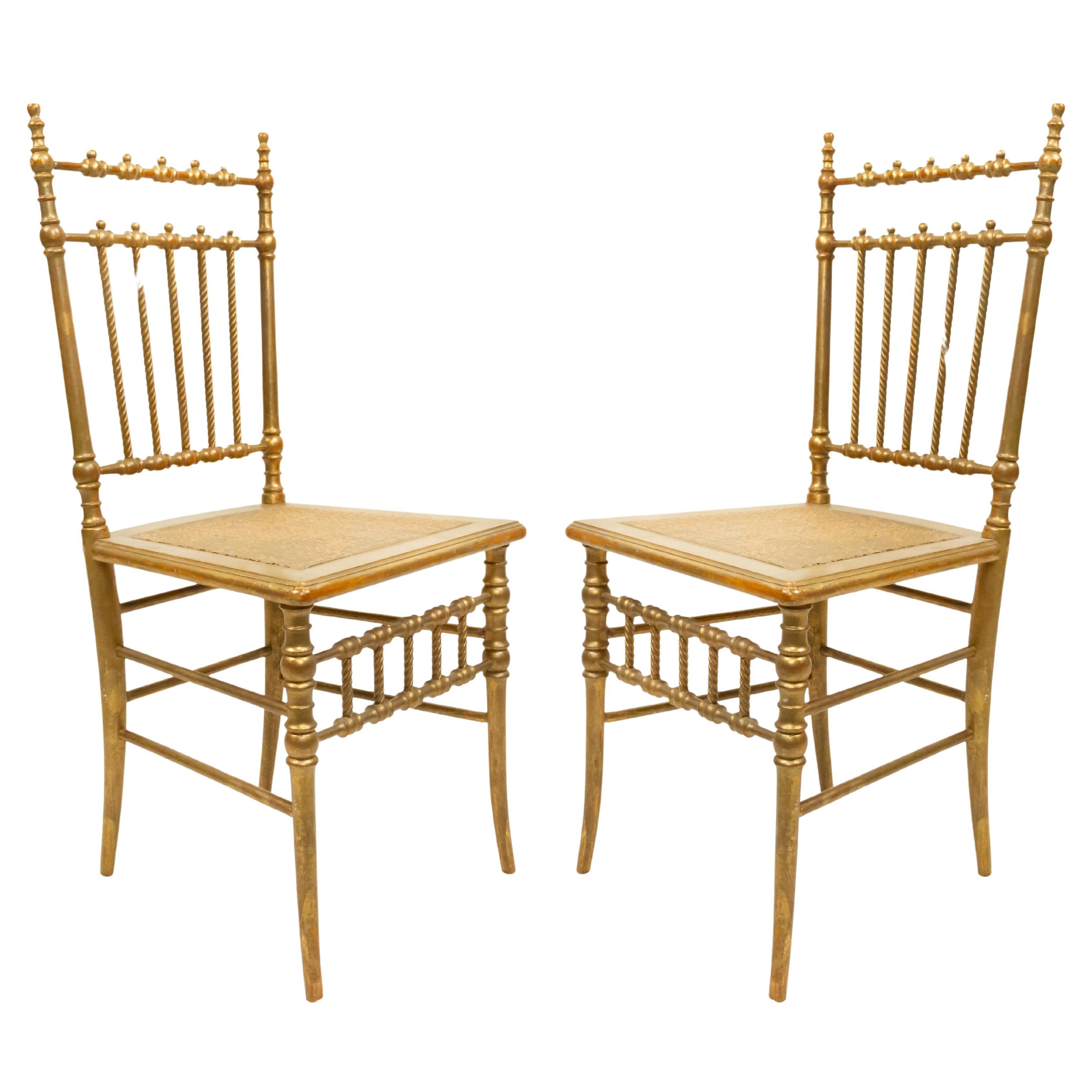6 French Victorian Ballroom Side Chairs For Sale