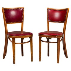 Set of 30 Italian Mid-Century Red Vinyl Dining/ Side Chairs