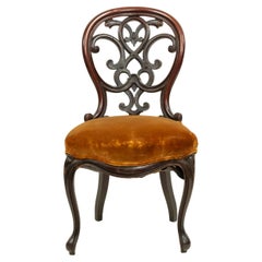 American Victorian Laminated Rosewood Side Chair with Open Back
