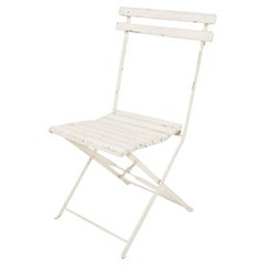 Pair of Hand-Painted Biedermeier Outdoor Folding Side Chairs