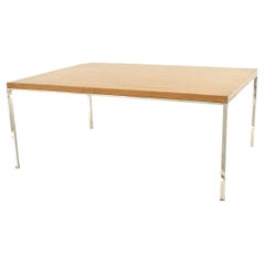 Scandinavian Modern Teak Veneer and Chrome Coffee Table