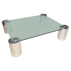 Amerikanischer moderner Tisch aus poliertem Chrom und Glas, Karl Springer