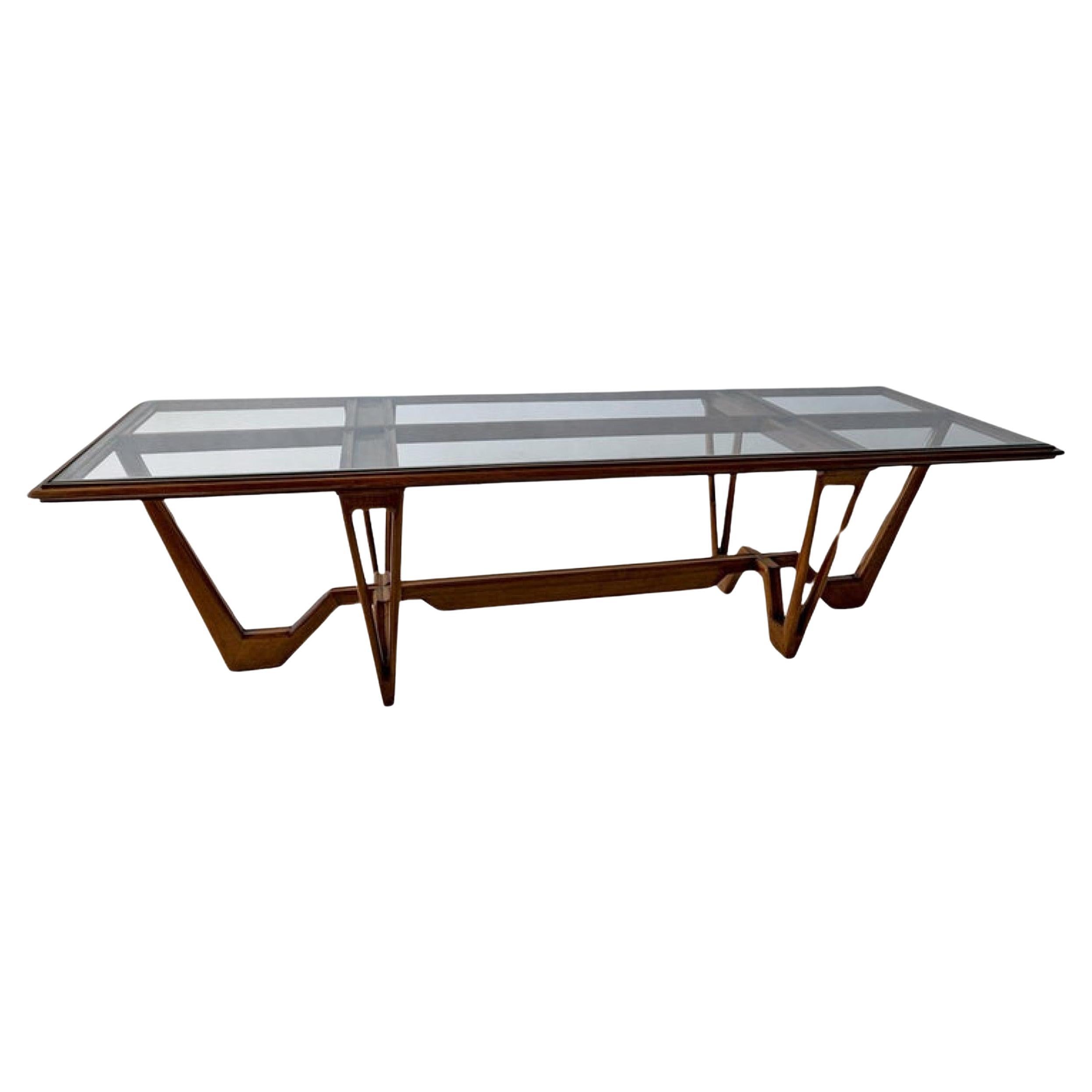 Table basse italienne moderne en bois et verre
