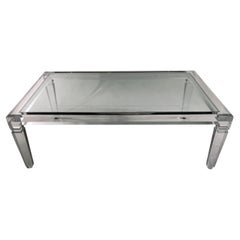 Tavolo da cocktail moderno americano in lucite e vetro, Charles Hollis Jones