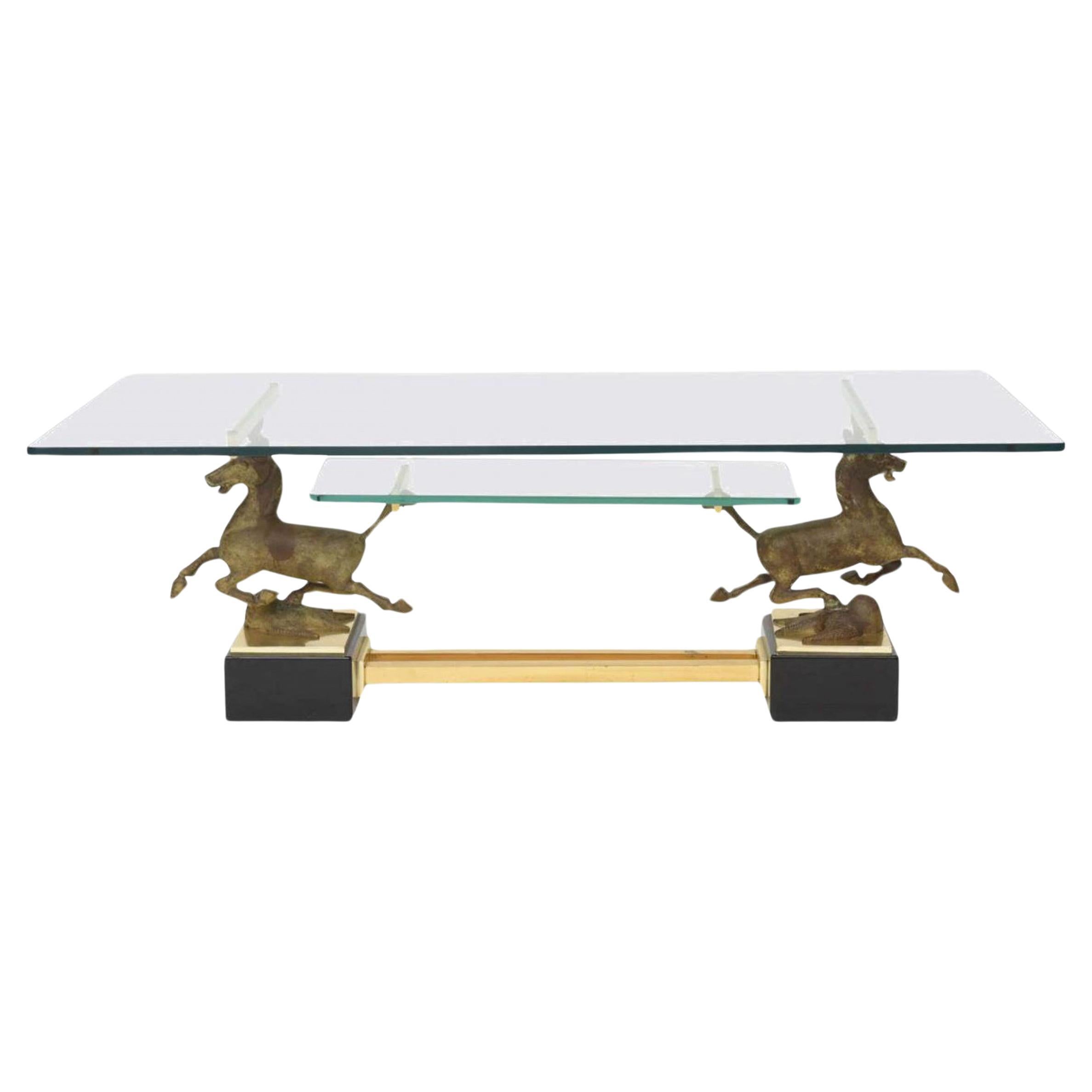 Table basse en verre à motif d'étalon, Paolo Buffa, années 1950, The Moderns