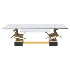Table basse en verre à motif d'étalon, Paolo Buffa, années 1950, The Moderns