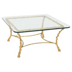 Französische Moderne, Tisch aus vergoldeter Bronze, Maison Baguès zugeschrieben