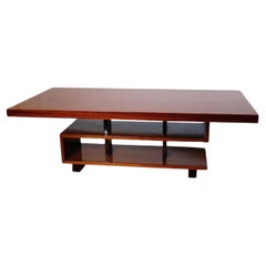 Mesa de centro moderna francesa de caoba "Llave griega", André Sornay