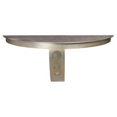 Brueton American Contemporary Steel Demilune Wall-Mounted Console Table