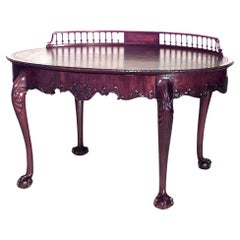 English Chippendale Style Oval Mahogany Desk