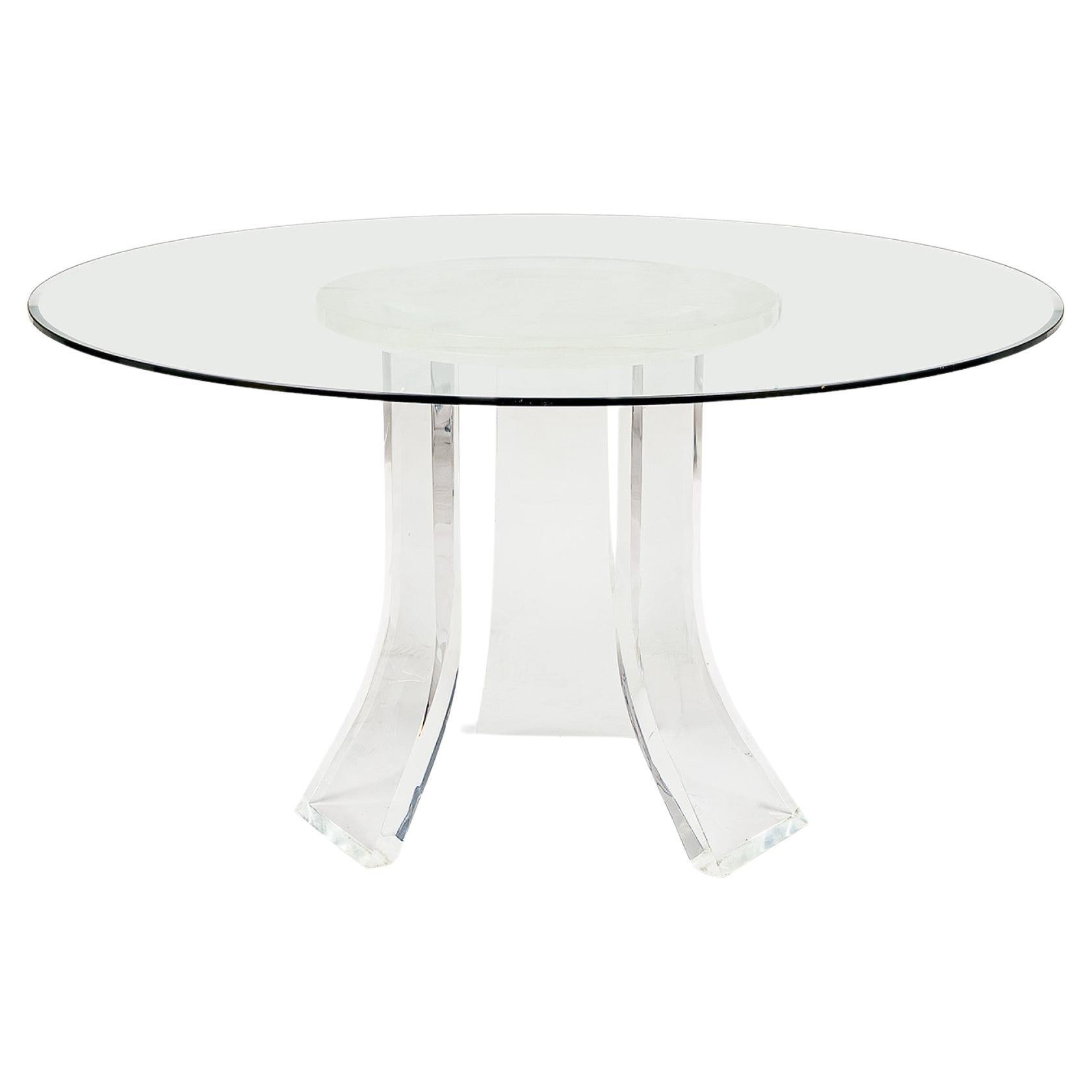 Karl Springer Contemporary American Lucite Dining Table Base