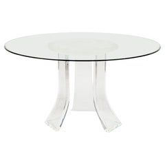 Karl Springer Contemporary American Lucite Dining Table Base