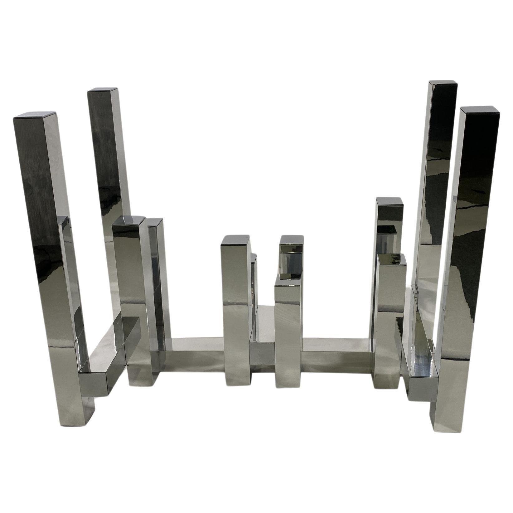 American Modern Chrome Dining Table, Console Table Base, Paul Mayen For Habitat