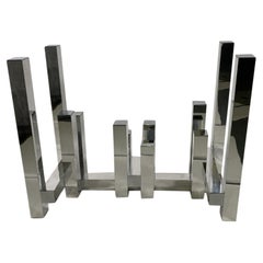 American Modern Chrome Dining Table, Console Table Base, Paul Mayen For Habitat