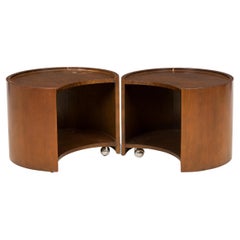 Baker Furniture Crescent Moon Occasional Tables, Walnut, Circa 1955