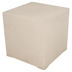 Mid-Century Modern Lighted Cube End Tables, White Plastic, USA