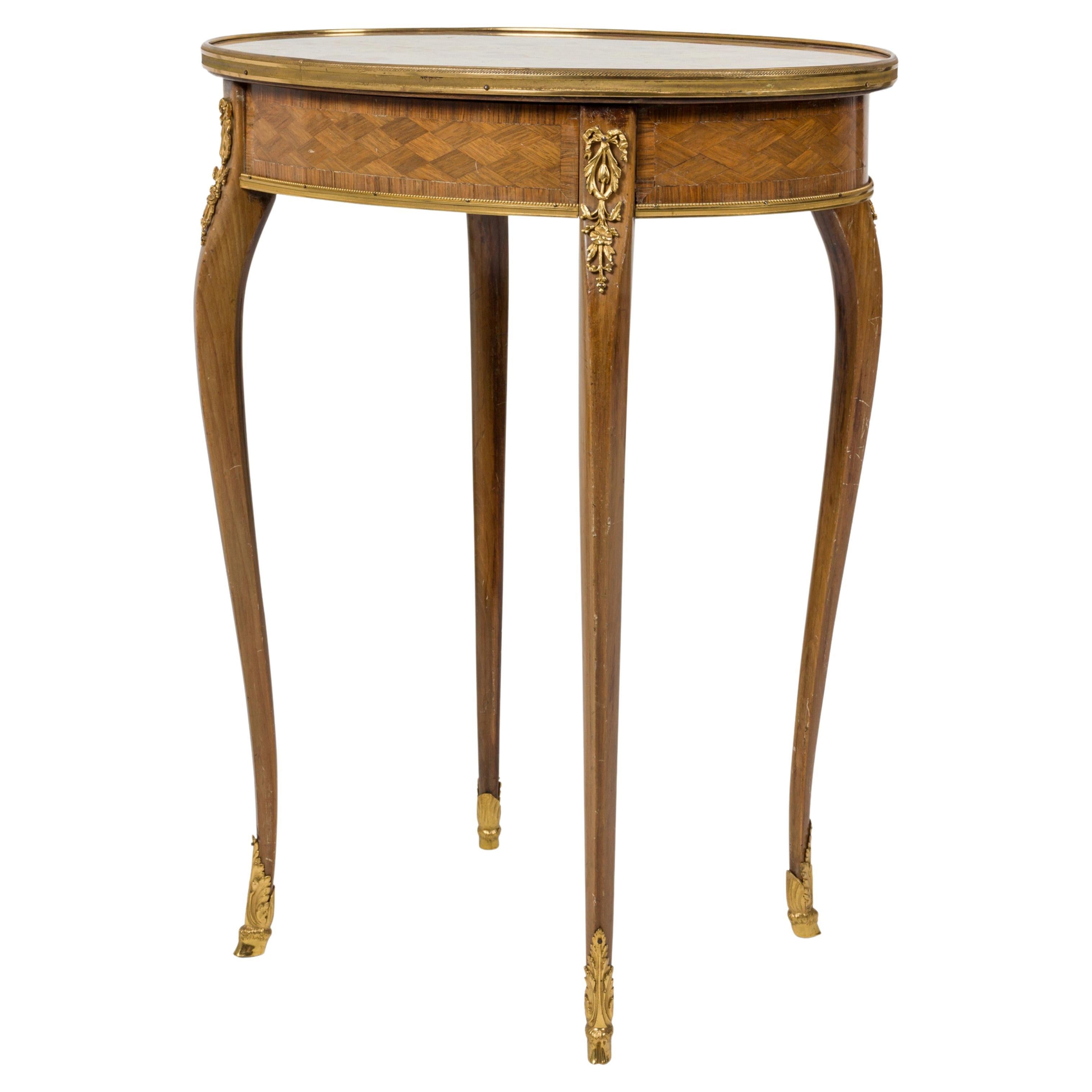 Französischer Louis XV Königsholz Parkett Endtisch