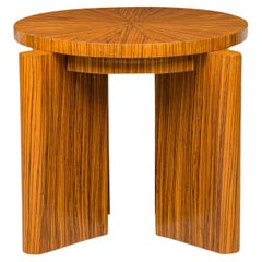 Zebra Wood Beistelltisch & 4 Keilhocker