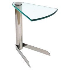 Table d'appoint en acier inoxydable et verre The Moderns, Pace Collection