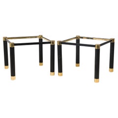 Mid-Century Side Tables by Karl Springer, Ebonized Metal Frames, 1970s