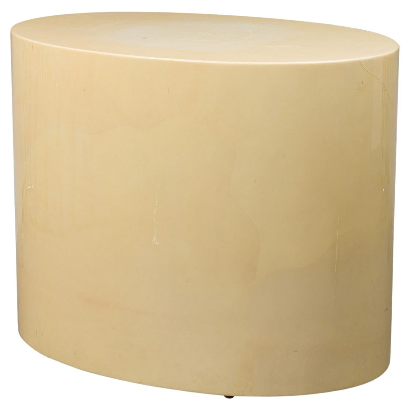Mid-Century Oval Goat Skin Pedestal End Table by Karl Springer, 1950s