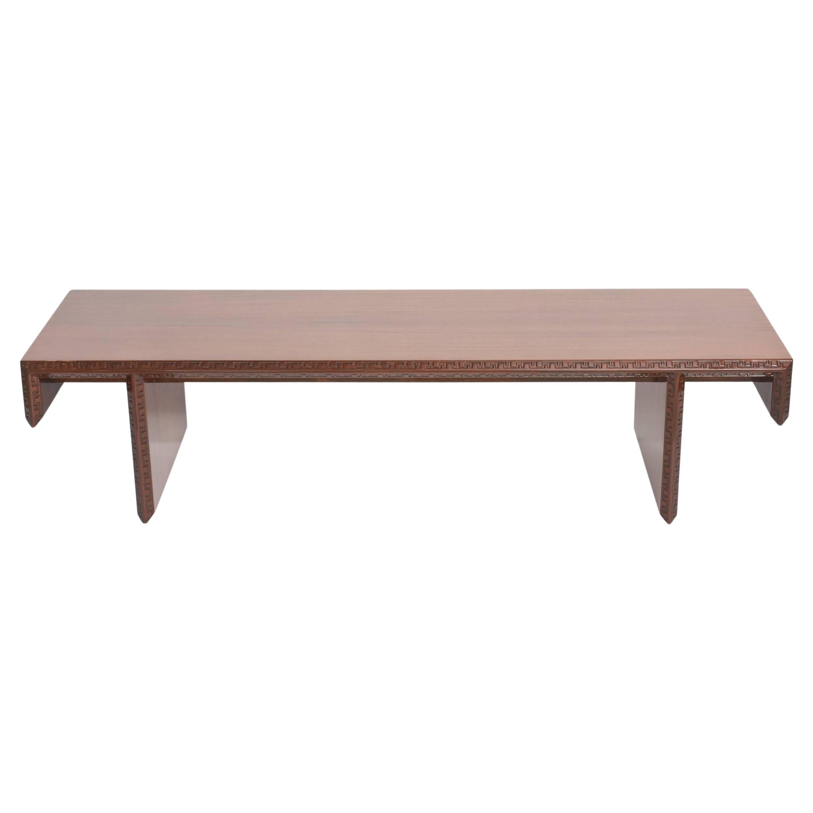 American Modern Mahogany "Taliesin Group" Low Table or Bench, Frank Lloyd Wright