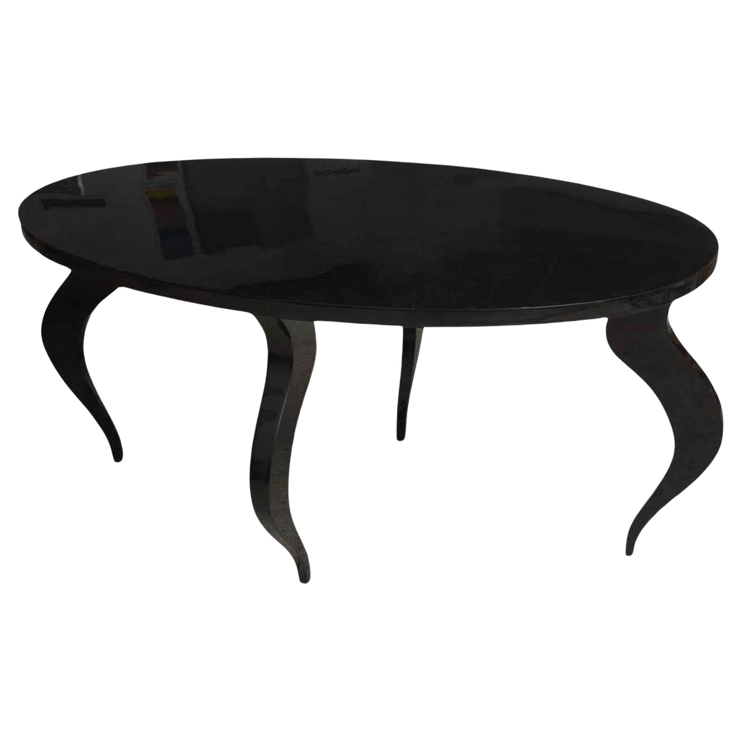 Table centrale/table de salle à manger italienne moderne en laque noire